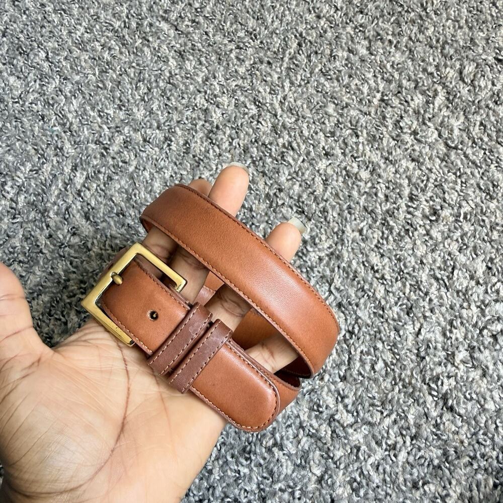 Vintage Coach 7600 Leather Belt Womens Size 30 British Tan Brass Made in USA